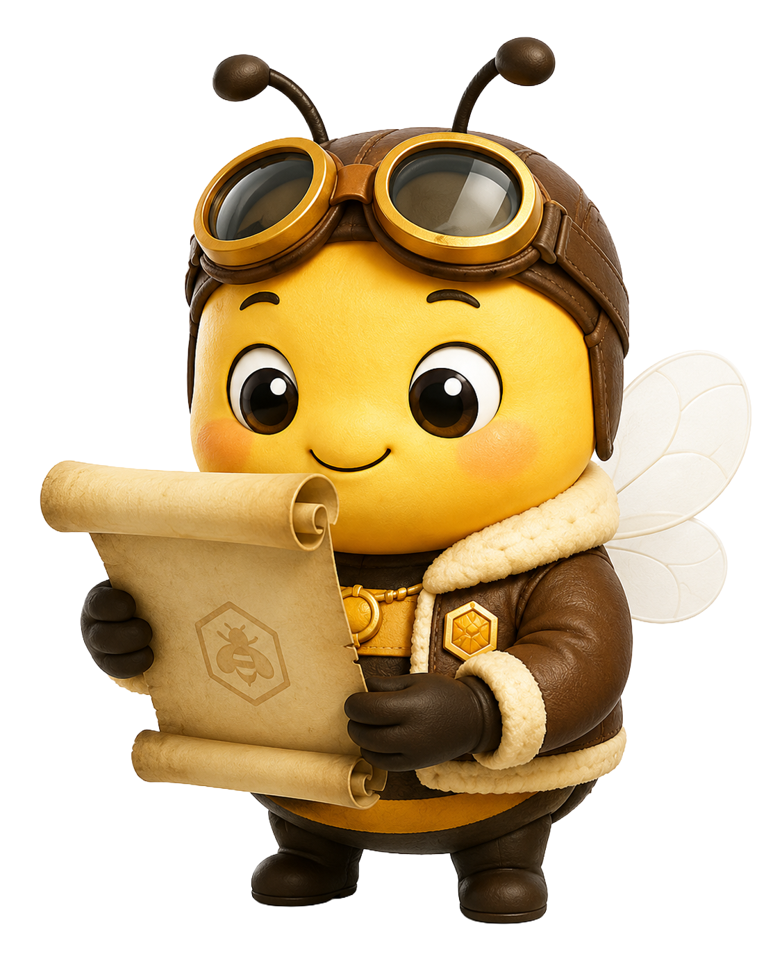 Elite Bee reading a Luzora scroll