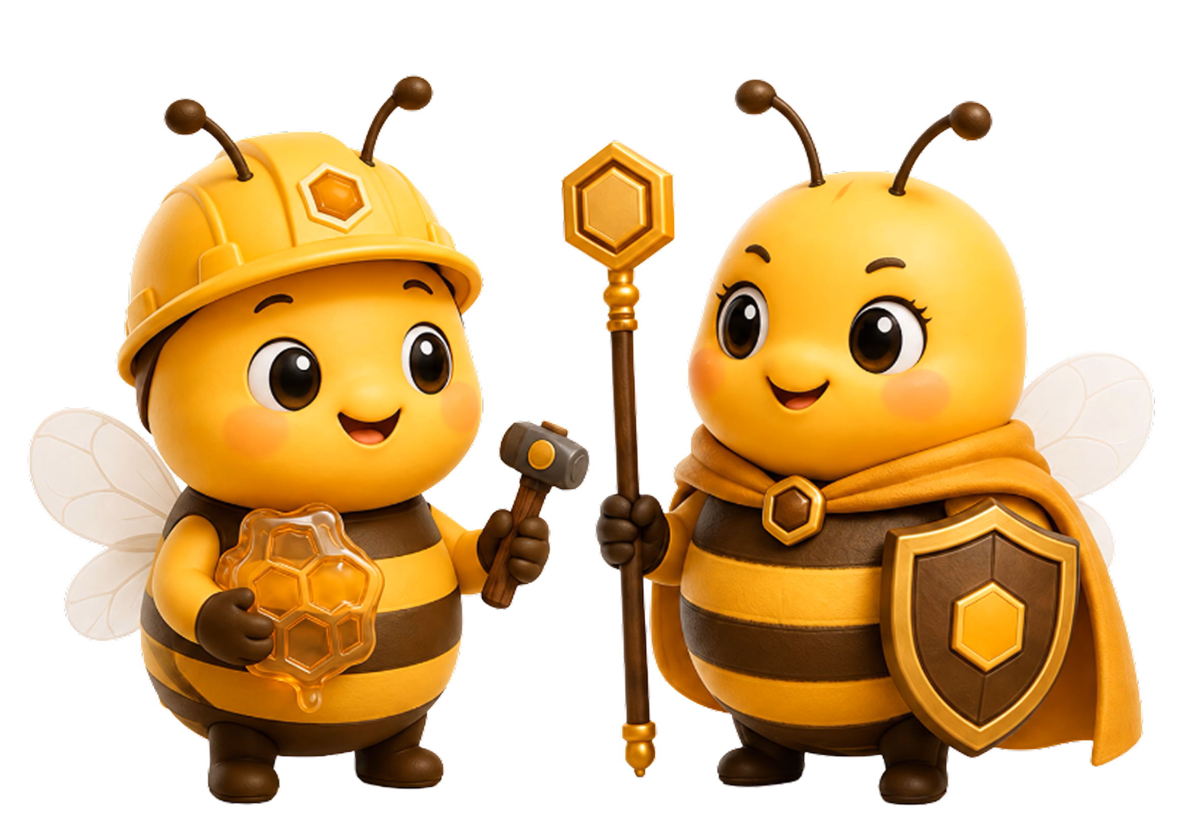 Worker Bee and Guardian Bee talking